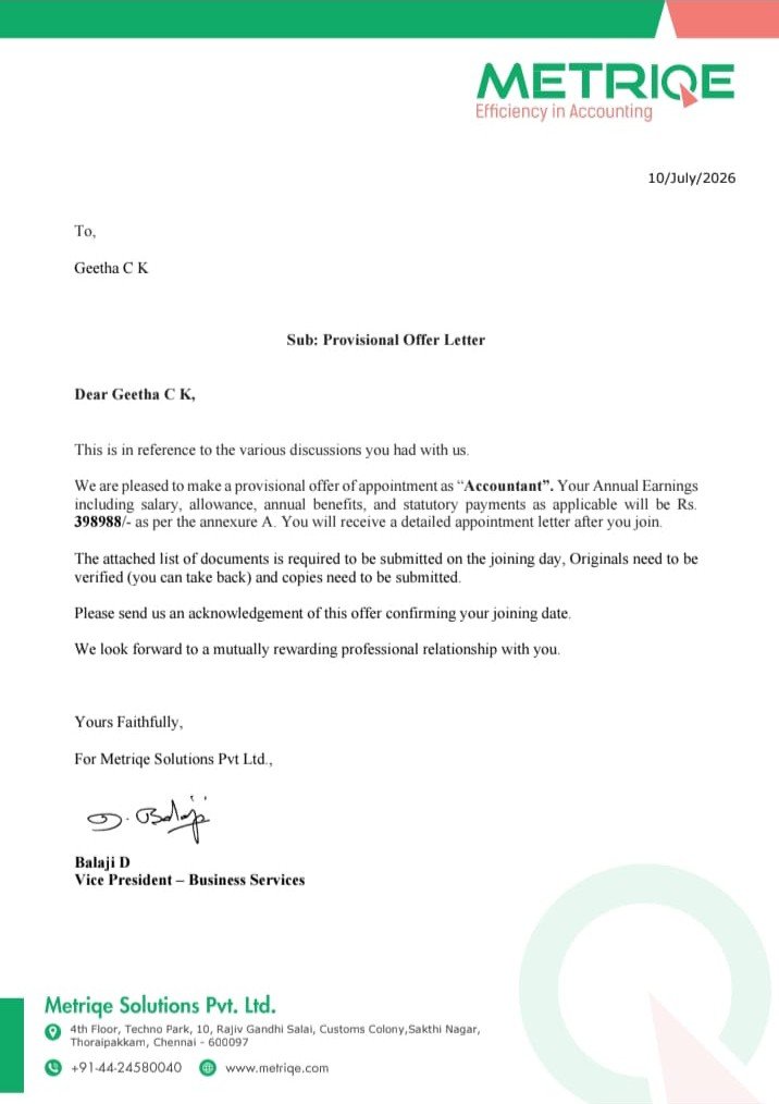 Eduvise Student Offer Letter 2